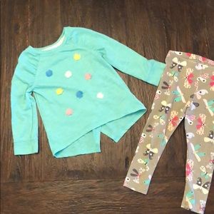 2T Cat and Jack girls shirt and leggings